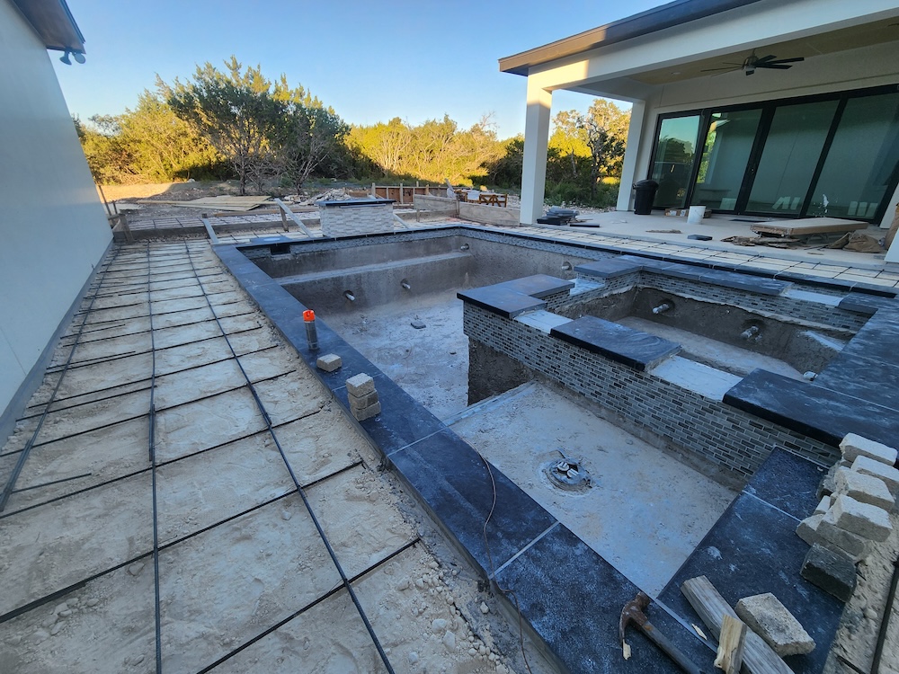 Pool construction in progress